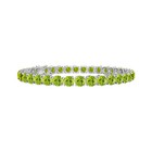 White Gold Plated 925 Tennis Bracelet 13.50Ct Round Cut Natural Peridot 14k