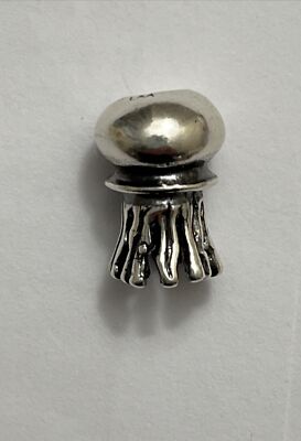 LAA Trollbeads Retired Sterling Silver  Jellyfish Bead Charm! Beach Shore
