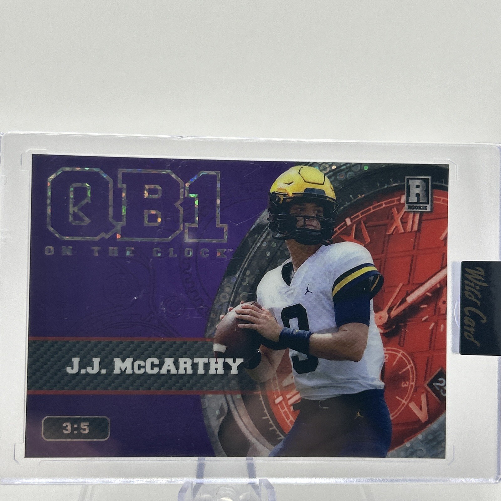 Icon Qb1 Rst Red 2023 Wild Card Qb1 On the Clock - J.J. McCarthy #OCW-JM1 Red-Red Donut ...