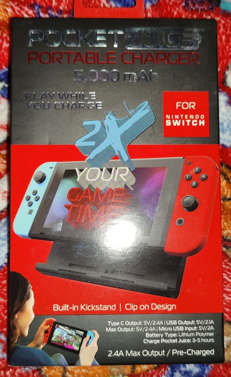 TZUMI Pocket Juice Portable Charger For Nintendo Switch 5,000 mAh