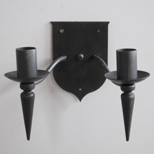 Litecraft Wall Light Traditional Style Candle 2 Arm Fitting - Black Clearance   
