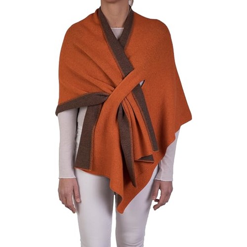 Marenza poncho con nodo davanti misto cashmere donna incrociato bicolore - Foto 27 di 72