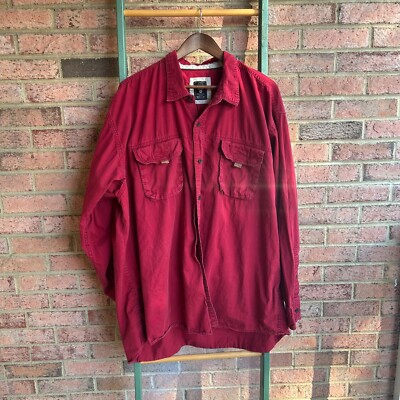 RedHead Red Button Down Long Sleeve Shirt Mens XXXL