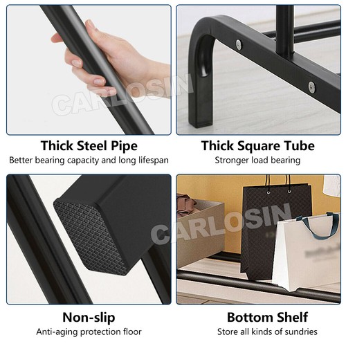 Heavy Duty Clothes Rail Rack Hanging Garment Display Stand Shoe Storage Shelf AU - Picture 7 of 12