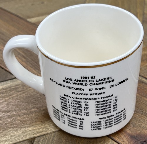 Vintage 80’s Showtime Los Angeles Lakers 1981-1982 NBA Champions Mug Gold Rim - Picture 7 of 15
