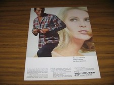 1965 Print Ad Van Heusen Madras Pajamas for Men Pretty Lady
