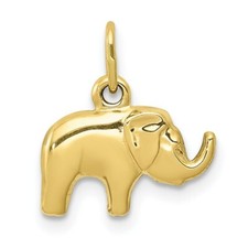 Real 10kt Yellow Gold Elephant Charm