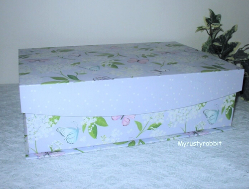 Lavender Butterfly Storage Keepsake Box Flip Top - 12.5" Sheffield Home