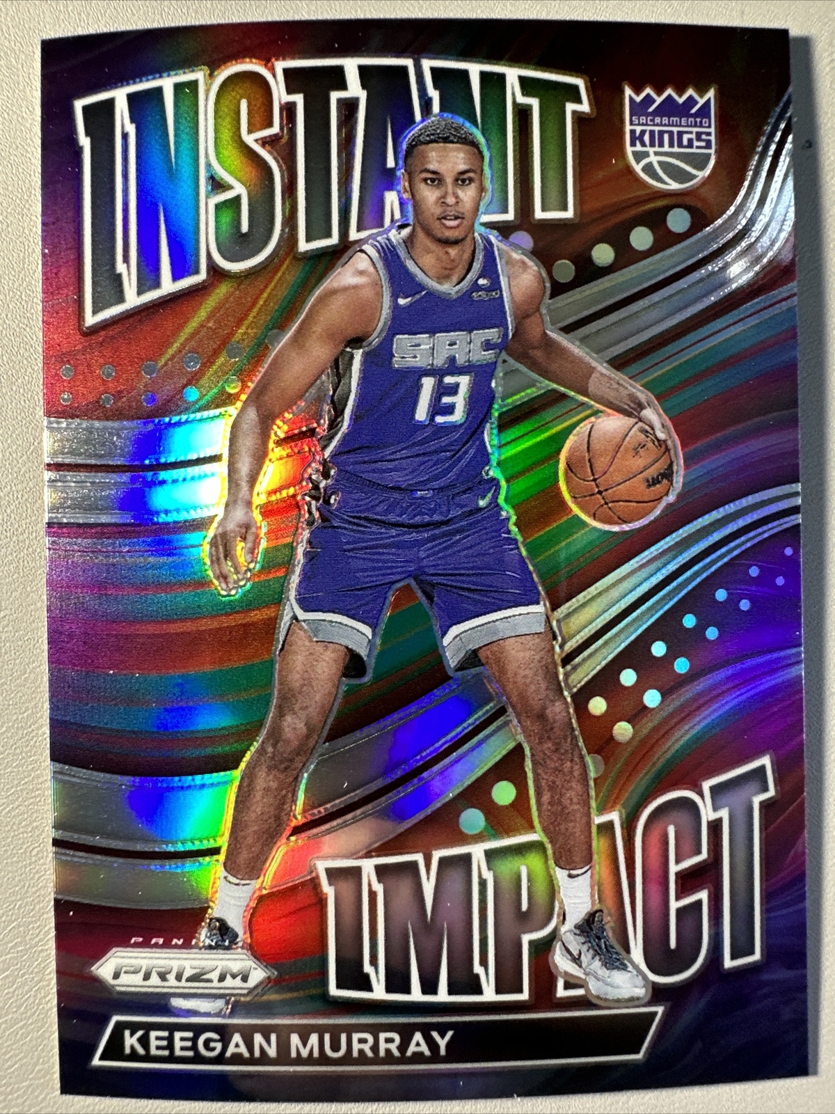 2022-23 Panini Prizm Basketball Keegan Murray Silver Instant Impact - Kings