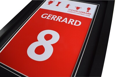 Photo A4 Steven Gerrard – Liverpool FC, Cadre Trophées, Cadeau Fan, Neuf