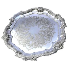 A good antique Mappin & Webb triple silver plated engraved Salver C.1890+