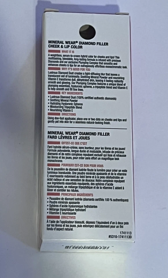 Physicians Formula Mineral Wear Diamond Filler Cheek Lip Color Brillant Peach - Image 2 of 2