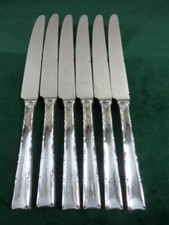 6 Nice Vintage Ensee Ltd. Dinner Table Knives Silver Plated #1