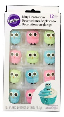 1x Set Wilton Pastel Owl Icing Decorations For Cakes Cupcake Candy Cookies 70896160225 Ebay
