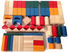 Wooden Shaped Blocks Set 98pcs