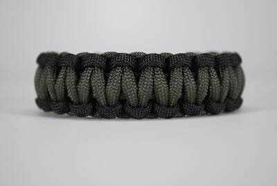 550 Paracord Survival Bracelet Cobra Black/Charcoal Gray ''Made in the USA''