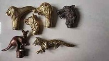 Lot of 6 Brass Head Handles for Walking Stick Canes - Stylish and Unique Cane