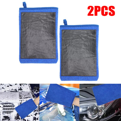 #ad #ad 2pcs Car Wash Gloves Microfiber Clay Bar Towel Detailing Cleaning Cloth Rag Mitt $3.30