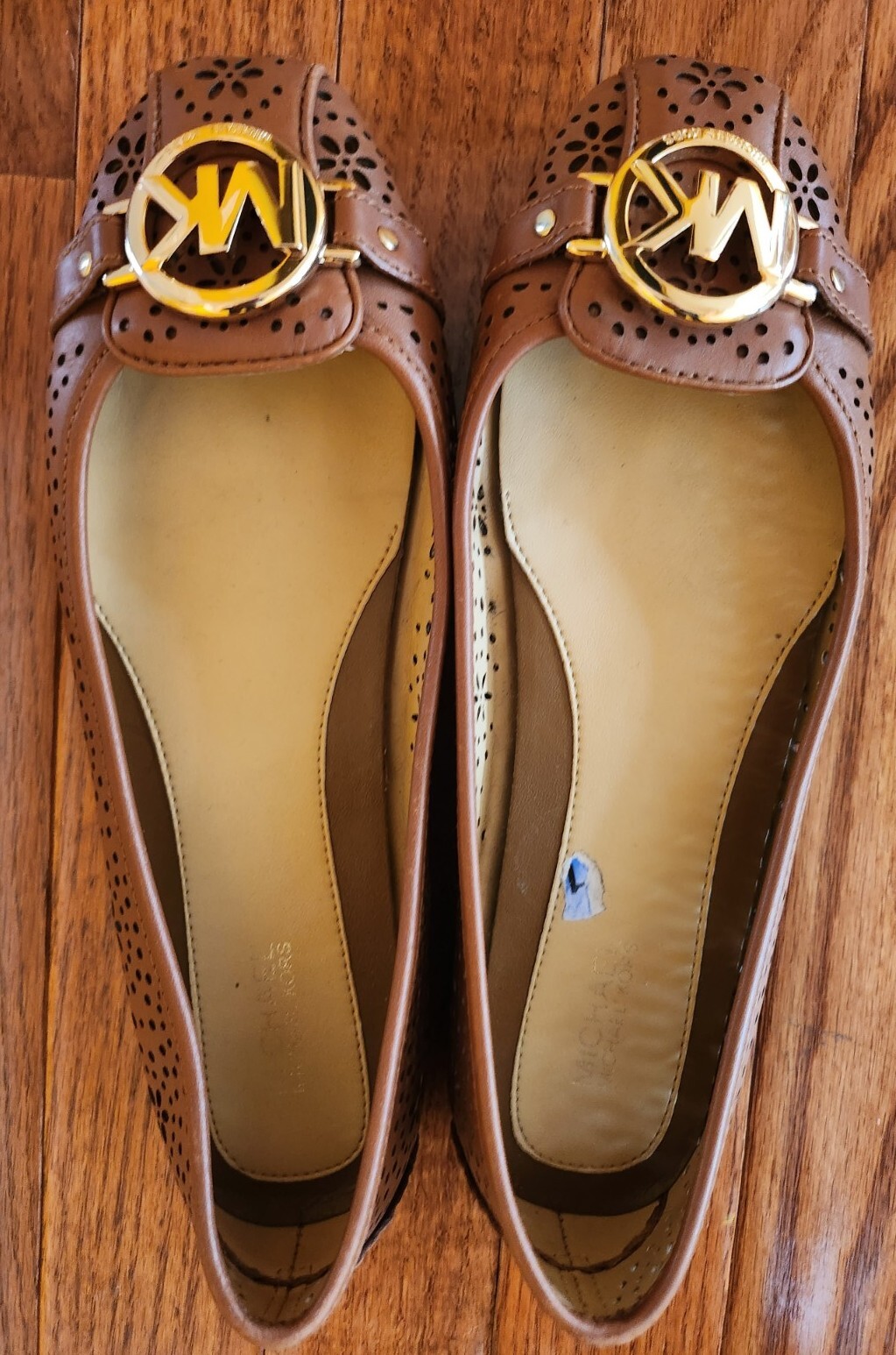 Michael Michael Kors Fulton Luggage Leather Flat Shoe… Gem