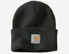 Carhartt Unisex Knit Cuffed Beanie Classic Hat Cap (Black)