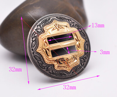 1-1/4 Inch Western Slotted Concho Buckles | Bronze Finish For Belts, Saddles & Tack Crafts