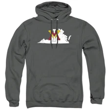 Virginia Military Institute Adult Pullover Hoodie State Shape, Charcoal, S-3XL