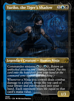 Yuriko, the Tiger's Shadow Etched Style High Quality Altered Art Custom Card