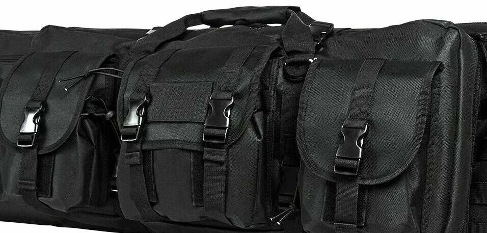 VISM Double Carbine Case 42" Tactical Dual Rifle Range Bag Shooting Hunting BLK - Image 2 of 4