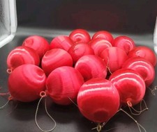 Lot of 16 Red 2.5" Shiny Silky Satin Christmas Ornaments Balls