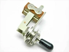 Right Angle 3-Way Toggle Switch for 2 Pickup Guitars Nickel with black tip
