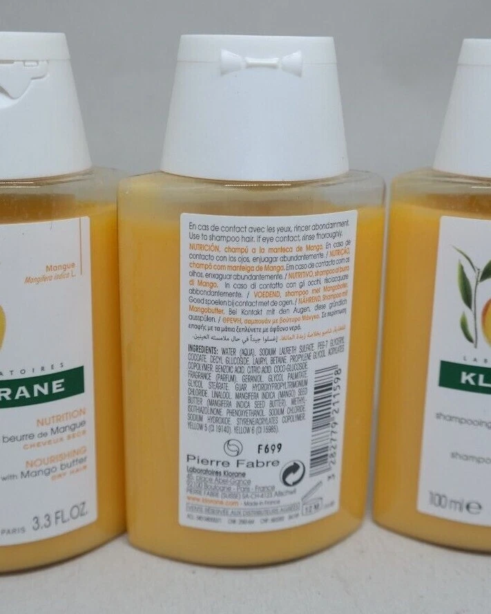 KLORANE Lot of 4 Nourishing Shampoo w/ Mango Butter for Dry Hair 3.3 fl oz each - Image 2 of 2