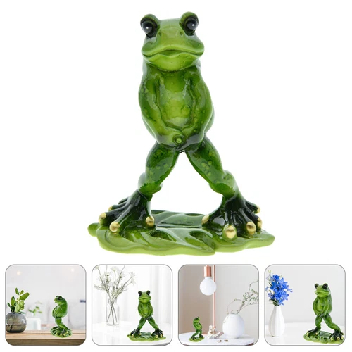 Resin Funny Peeing Frog Decorative Ornaments Garden Statue Figure Decoration - Picture 2 of 13