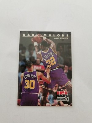 Skybox NBA USA Basketball #48 Karl Malone Utah Jazz 1992 Basketball Card NBA