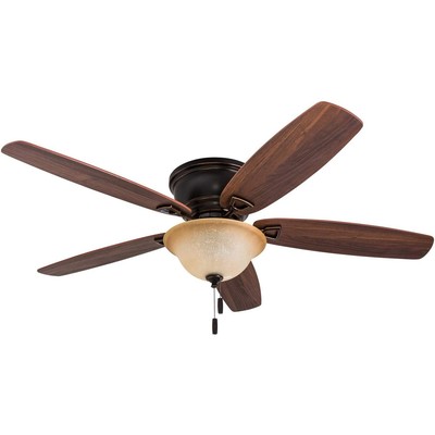 Honeywell Ceiling Fans Glen Alden, 52 Inch Classic Flush Mount Indoor LED Cei...