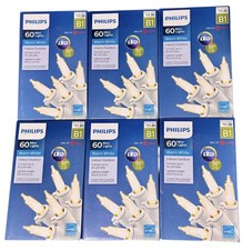 6 Boxes Philips 60 LED Warm White Mini Lights, Indoor/Outdoor, NEW IN BOX