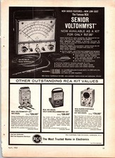 RCA Senior VoltOhymyst Vintage 1963 Magazine Ad Electronics Test Equipment