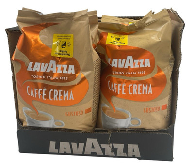6x 1Kg Lavazza Caffè Crema Gustoso Kaffeebohnen Stärke 9/10 intensives Aroma NEU