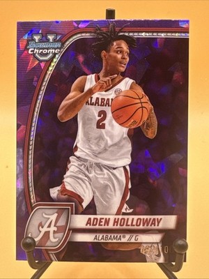 2024-25 Bowman University Chrome Sapphire Purple Aden Holloway #57 Alabama /100