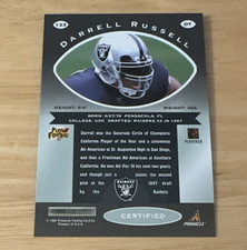 Pinnacle Certified Darrell Russell Rookie 1997 Oakland Raiders Card #133. rookie card picture