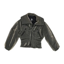 State Of Claude Montana Gun Metal Puffer Coat Size 40 Made In Italy