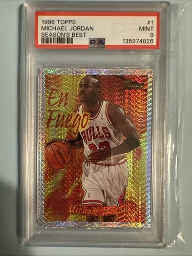 Michael Jordan 1996 Topps Season’s Best En Fuego PSA 9