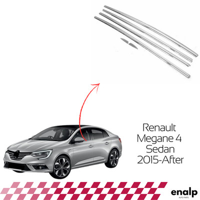 Windows Frame Chrome Trim 6 Pcs For Renault Megane 4 Sedan 2015-After Stainless