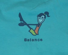 Medium NWT Women's Life is Good Jackie Balance Yoga Blue SS Crusher Tee