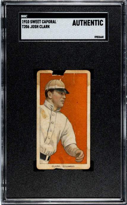 1909 T206 JOSH CLARKE NNO POOR SWEET CAPORAL 350 SGC A COLUMBUS SENATORS