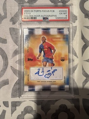2023-24 Topps Focus FC Barcelona Golden Hour Samuel Eto'o Psa 6 #H0-00 Autograph