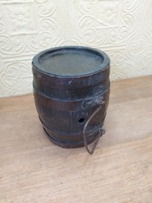 Antique Small Wooden Barrel Keg With Iron Banding