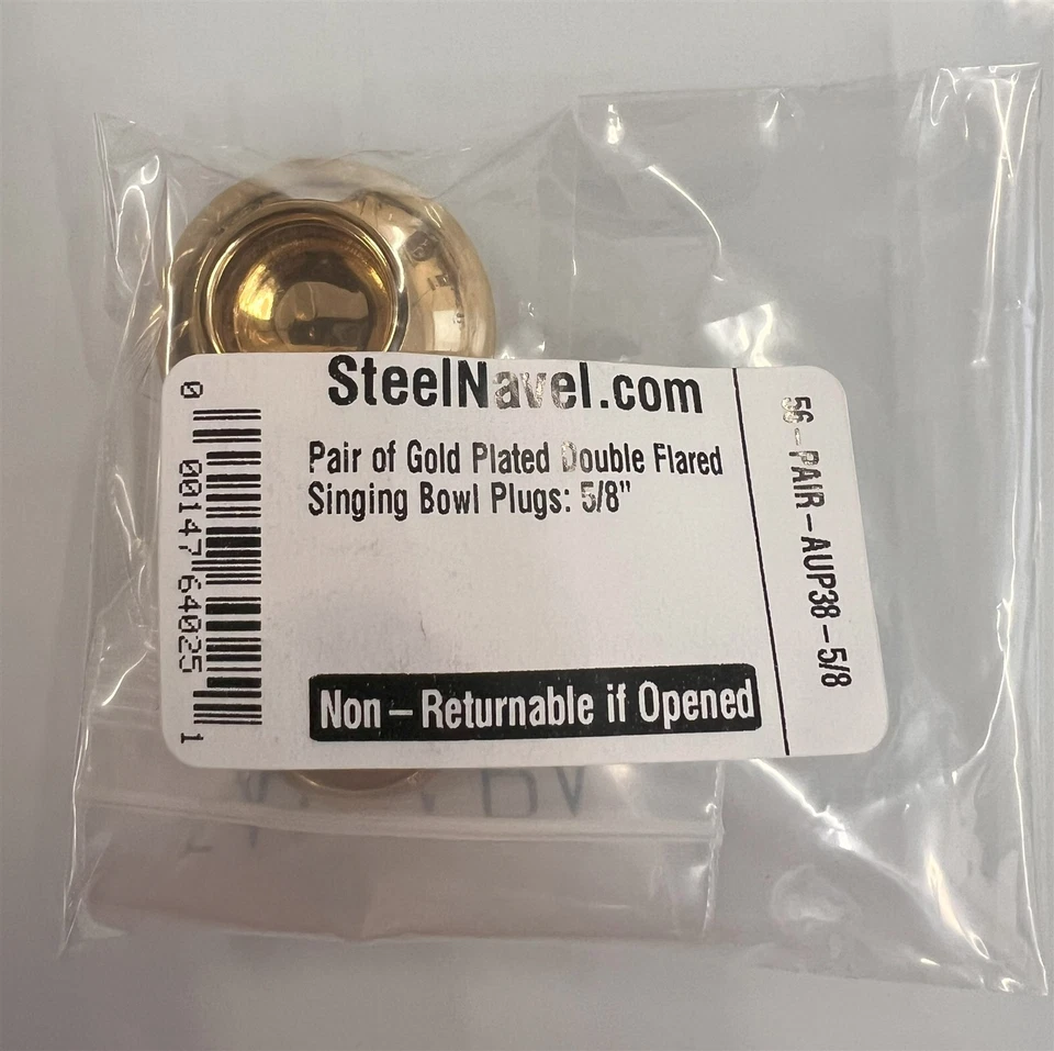 Пара позолоченных двойных расклешенных вилок для поющих чаш: 5/8 дюйма - подлинные Tawapa - Изображение 4 из 4