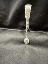 800 Silver Antique Sugar Tongs with Cartouche