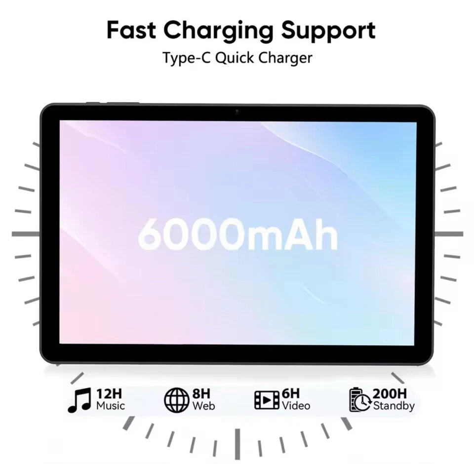 Android 14 Tablet 2024, 10.1 Inch, Octa-Core, 128GB - Image 4 of 4