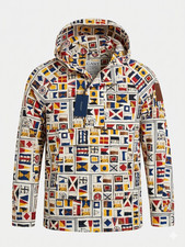 GANT Rough Weather Flag Anorak Cream Hooded Pullover SIZE SMALL New With Tag